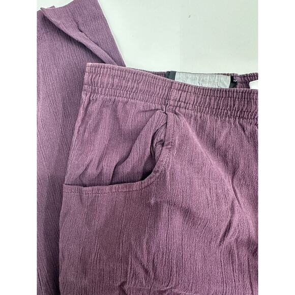 Jenny Newman Womens Pants Size 8 Petite Purple Plum Elastic Waist - Picture 2 of 11